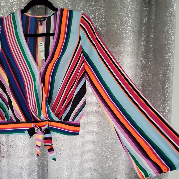 Express Surplice Wrap Blouse - Picture 2 of 5